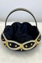 Black Velvet Shiny Stone Decorated Henna Night Tray Basket Bridal Team, Engagement, Wedding, Wedding, Promise - 5
