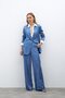 Patterned Satin Trousers - Indigo - 3