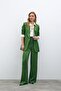 Patterned Satin Trousers - Green