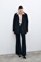 Front Single Button Long Jacket - Black - 7