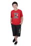 3-Piece Beach-Ball-Bro Printed Boys' Short Sleeve Double Pocket Capri Bottom-Top Set - 2