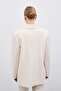 Front Single Button Long Jacket - Beige - 8