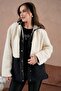 Women's Hooded Lined Quilted Detailed Plush Coat - 7