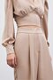 Pleated satin crepe trousers - beige - 4