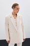 Front Single Button Long Jacket - Beige