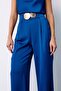 Casual Crepe Satin Trousers - Sax Blue - 5