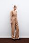 Casual Leather Trousers - Beige - 2