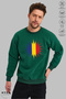 Unisex Long Sleeve Romania Printed Crew Neck Hoodless Raster Oversize Sweatshirt - 2