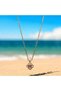Stylish Necklace with Pink Stones, Steel, Tarnish, Stainless - 7