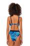Blue Leopard Patterned Women's Bikini Set - Gathering Features - 3
