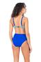 Black and White Patterned Women's Bikini Set with High Waist Support - 4