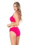Women's Bow and Stone Detailed Plus Size Pink Bikini Set - 3