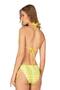 Women's Yellow Patterned Triangle Drawstring Bikini Set - 2