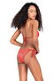 Women's Triangle Red Bikini Set with Chain Accessories - 2