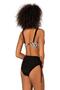 Women's Plus Size Wired Black and White Patterned Bikini Set - 4