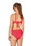 Plus Size Pomegranate Flower Patterned Women's Bikini Set with Gather Detail - 2