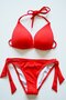 Beria Women's Triangle Half Padded Red Bikini Set - 3