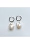 Certified Real Baroque Pearl Steel Earrings - 3