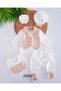100% Cotton Muslin Vest 5-Piece Hospital Discharge Set Newborn, Mevlütlük Baby Boy Set - 3