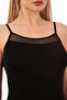 Özkan 26819 Women's Cotton Modal Tulle Detailed Thin Strap Undershirt - 4