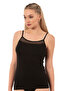 Özkan 26819 Women's Cotton Modal Tulle Detailed Thin Strap Undershirt - 7