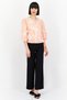 Women Surplice Neck Long Sleeve Floral Print Top, Coral - 2