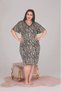 Short Sleeve V-Neck Zebra Print Oversize Women's Nightgown 93% Cotton 7% Lycra - 2