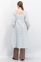 Women Tie Neck Balloon Sleeve Allover Print Maxi Blouse, White Combo - 2