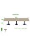 Ristoran Bar Table Square Base - 12 Seater Cocktail Bistro Table for Pub, Living Room-Linen - 4
