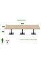 Ristoran Bar Table Square Base - 12 Seater Cocktail Bistro Table for Pub, Living Room-Oak - 4
