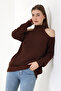 Women's Half Fisherman Shoulder Low-cut Casual Knitwear Sweater - 2