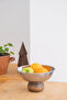 Metal 22 cm Salad Corn Fruit Presentation Bowl with Wooden Legs - 6