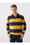 Esvab • Modern & Distinctive Devrik Roba Collar Long Sleeve Striped Men's Sweatshirt - 2