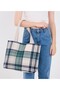 |   Women's Bag |   Canvas |   Large Size |   Lined |   Snap Fastener |   Inner Pocket |   Plaid |   Casual - 3