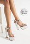 7-9603 Platform High Thick Heels Rhinestone Bridal/Evening Dress Shoes