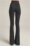 Women's Black High Waist Spanish Leg Flare Knitted Trousers - 6
