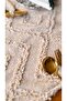 Punch Embroidered Runner 40X110 cm Washable Tableware, Table, Living Room, Kitchen, Placemat Care Beige - 7