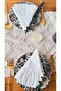 Punch Embroidered Runner 40X110 cm Washable Tableware, Table, Living Room, Kitchen, Placemat Care Beige - 3