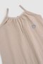 Organic Cotton Muslin Baby Beige Strappy Salopet - 3