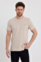 Men's Beige-Cagla-Grimelange-Red-Navy 100% Cotton 5-Piece T-Shirt - 2