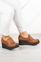 Gloria Tan Genuine Leather Wedge Heeled Casual Shoes - 2