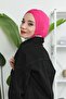 Combed Cotton Bonnet with Cross Detail on the Front, Tb-4, Tb-4, Fuchsia