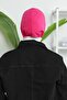 Combed Cotton Bonnet with Cross Detail on the Front, Tb-4, Tb-4, Fuchsia - 3