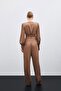 Short Blouse with Shoulder Accessories - Camel - 5