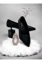 Women's Black Matte Low Heel Stiletto - 2