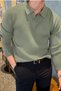 Men's Polo Collar Ribbed Knitwear Sweater