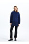 High Collar Patterned Long Sleeve Women's Knitwear Tunic (W4) - 2