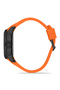 Rubber Band Metal Case Men Wrist Watch Orange Black Color Pl-0974E7X - 3