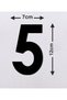 Number Five (5)Wall -Door-Garden - Number Measure 12 X 7,5 cm Black 4mm Composite - 3