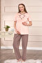 Cotton Maternity Pajama Set with Maternity Dressing Gown - 2
